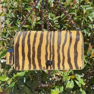 Coach Dinky Haircalf Tiger Stripe Chain Crossbody Bag 38209
